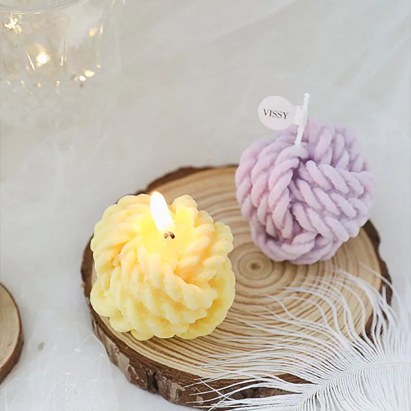 Handmade Novelty - Wool Ball Candle